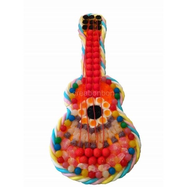 Gâteau de bonbons guitare multicolore