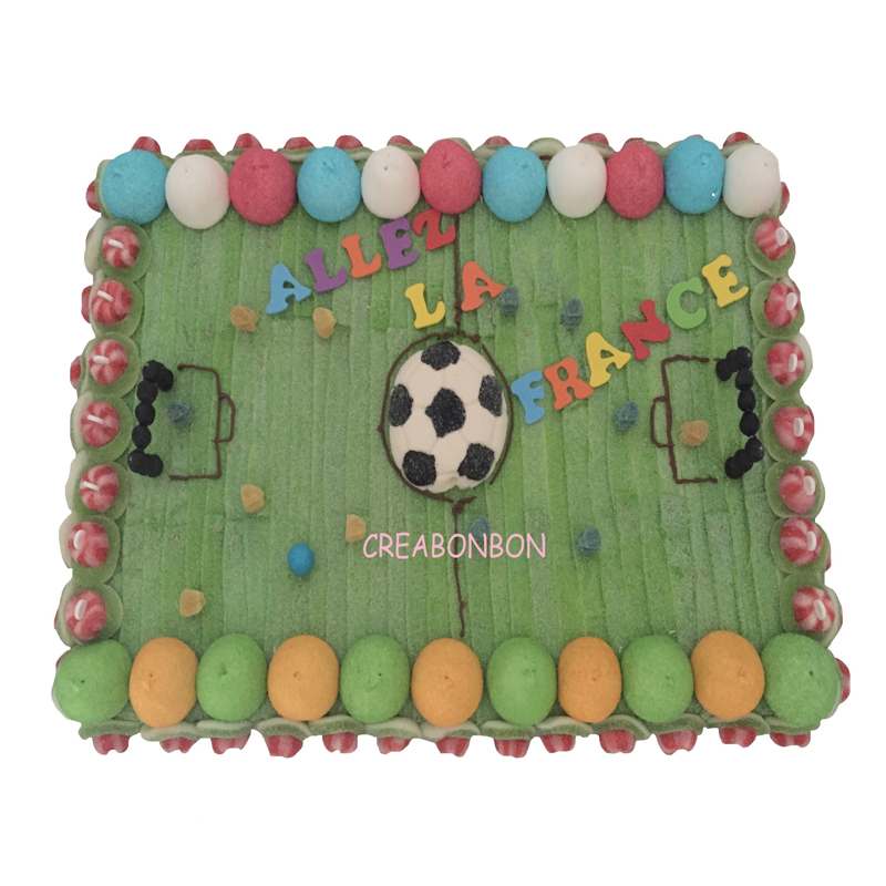 Gâteau de bonbons stade de foot