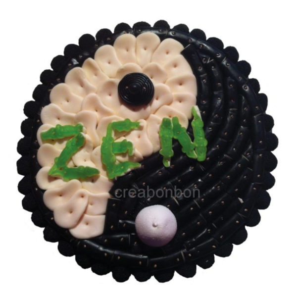 gâteau de bonbons zen, le yin et le yang
