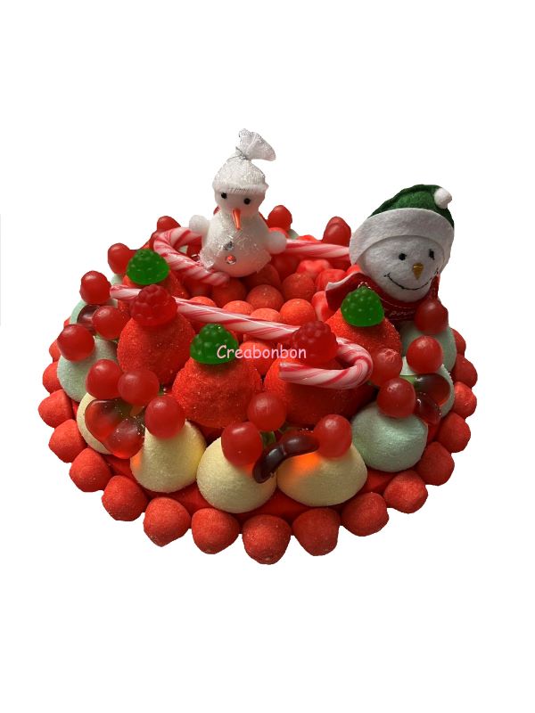 Gâteau de bonbons rond Noël