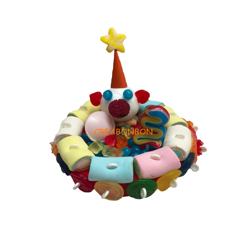 Gâteau de bonbons clown cirque